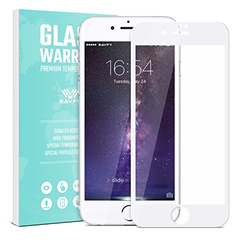 [1 Pack] iPhone 7 Plus Screen Protector, SAVFY Full Coverage Tempered Glass Edge-to-Edge Cover for Apple iPhone 7 Plus - White