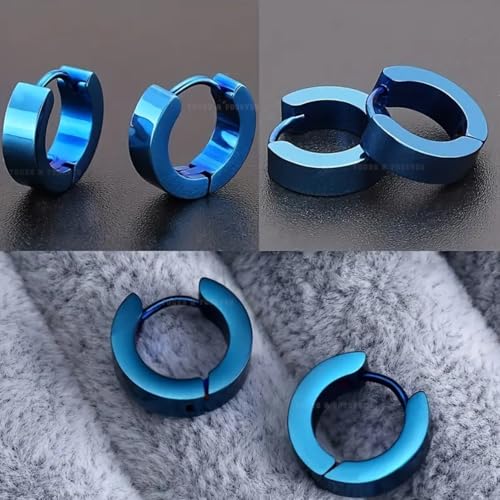 Image of Young & Forever Gift Stainless Steel Hoop Stud Earrings for Men and Boys