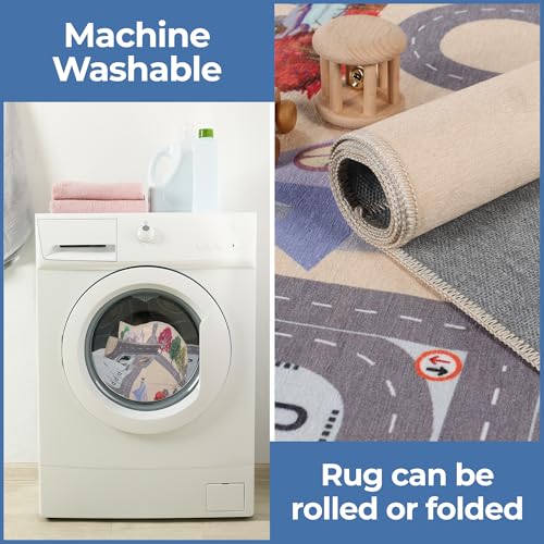 Tapis d'intérieur antidérapant avec route interactive pour chambre de bébé - 5