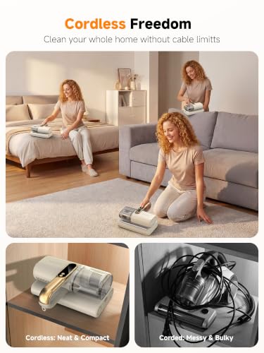 Image of FEPPO Cordless Mattress Vacuum Cleaner, 18Kpa Strong Suction Bed Vacuum