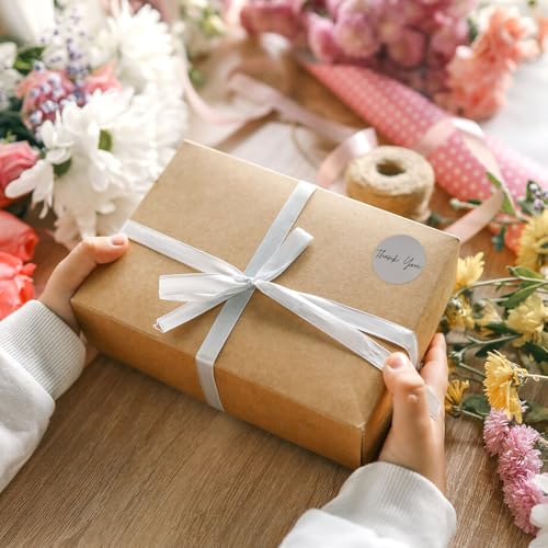 4 Rollen/2000 Stück Thank You Sticker,25mm Danke Aufkleber Rund,Selbstklebende Danke Sticker,Dankeschön Aufkleber Rolle für Geschenktüten,Geschenkboxen,Umschläge, Grußkarten,Päckchen,Blumensträuße