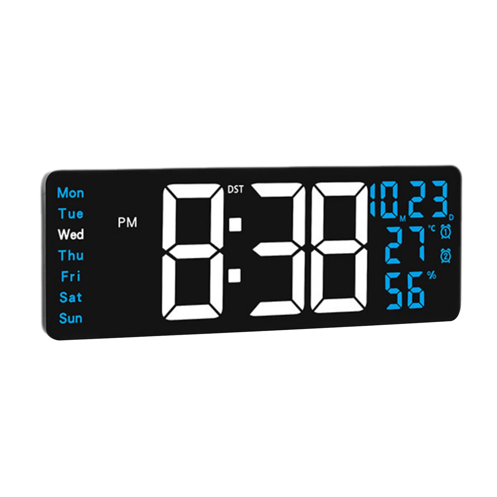 Horloge murale LED grand écran avec température et date pour salon