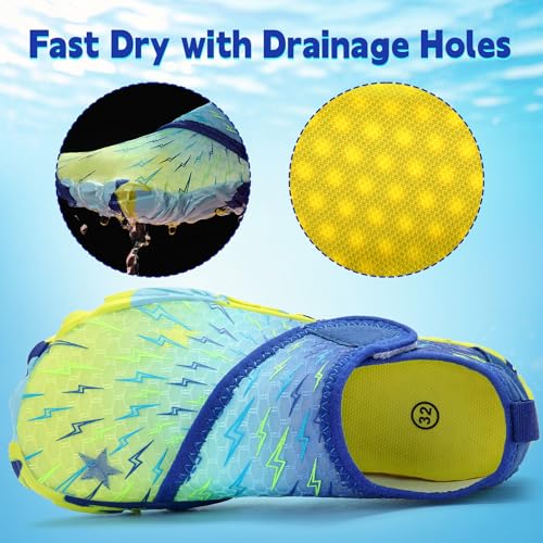 Kids Water Shoes Boys Girls - Wide Toe Box Quick Dry Barefoot Shoes Breathable Non Slip Aqua Athletic Sneakers for Swim Beach Pool Kayak Hiking Sand Walking Travel Essentials (Little Kid/Big Kid)3