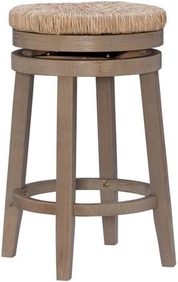 Powell Furniture Linon Maya 25" Wood Swivel Counter Stool in Natural Brown
