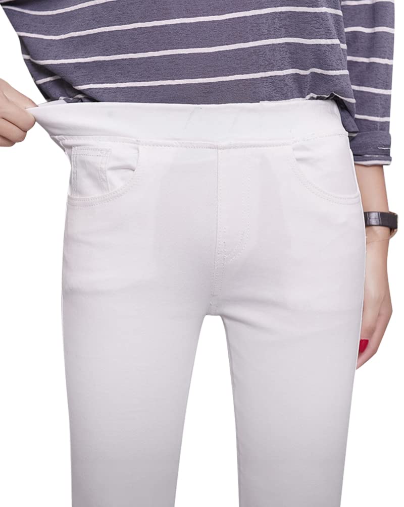 Weiße jeans mit gummibund Clearance