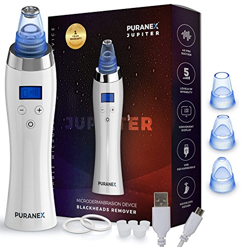The Original Comedo Suction Microdermabrasion Machine Blackhead Removal 4-IN-1 Multi-Functional Probe Rechargeable Skin Peeling Machine By Puranex