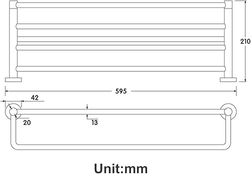 Miniatura 6 de Towel Rack Chrome with Single Towel Bars for Bath Wall, Towel Racks for Bathroom, Bathroom Towel Holder, Bathroom Towel Bar, Wall Towel Racks for