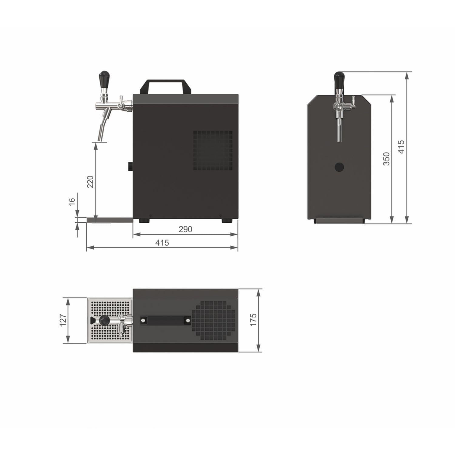 Dispensador de Cerveza, Grifo de Cerveza - Jet 30K, con compresor de Aire, 1 línea, 30 l/h