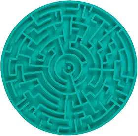 Pet Games Labirinto Verde-Água P -Tapete Para Lamber E Comedouro Para Cães