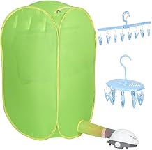 Foldable 800W Clothes Dryer, Portable Laundry Drying Machine with Quick Heating, Travel-Size Design, Green