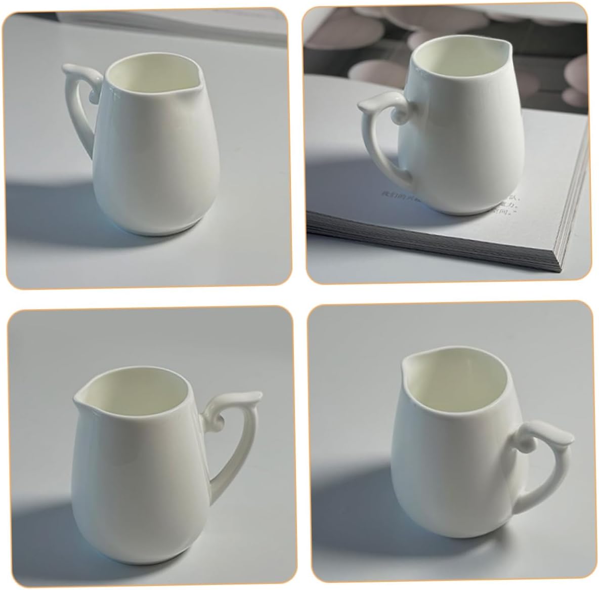 5pcs Ceramic Jug Stylish Syrup Pitcher for Coffee Sauce Lattes Modern Design Easy to Handle for Coffee Bars Home Use