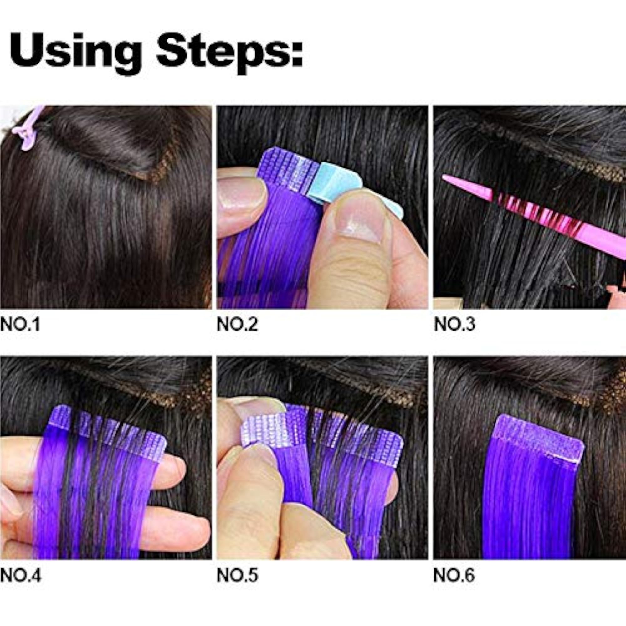 5 Sheets Hair Tape Adhesive Glue for Lace Wig Extensions, 4cm x 0.8cm
