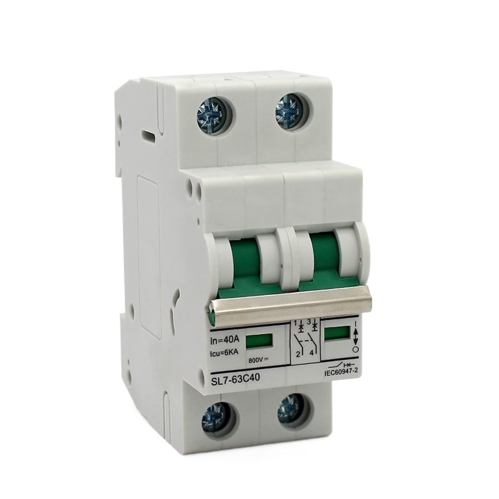 Controlador de CC disyuntor magnetotérmico 2P 40A con aislamiento de 800V para plantas solares