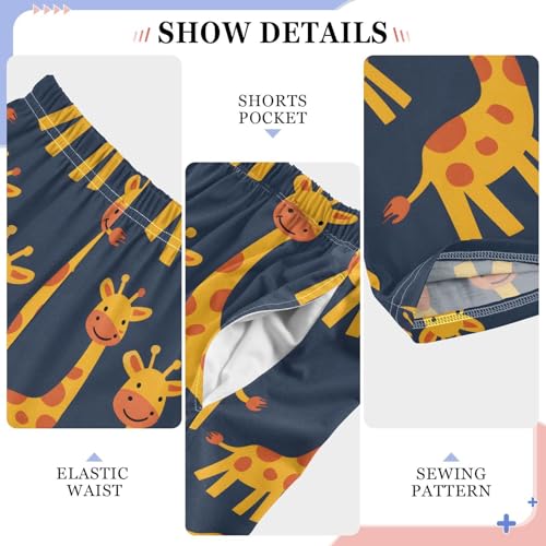 Pajama Pants Cute Giraffes PJ Bottoms Sleepwear Lounge Sleep Pant with Pockets4