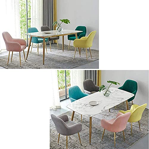 Chaise de salle à manger avec dossier ergonomique et coussin vert doux - 4