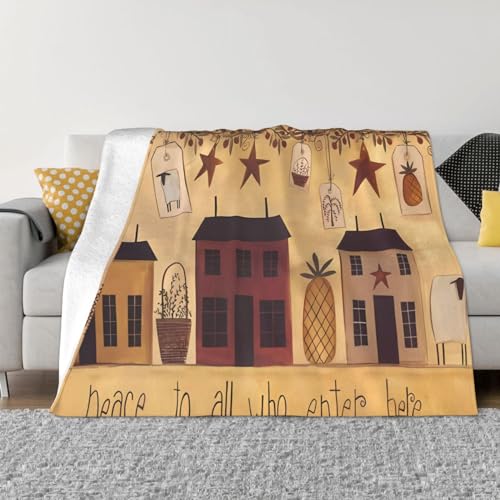 Couverture ultra douce en flanelle imprimé grange chic - 2