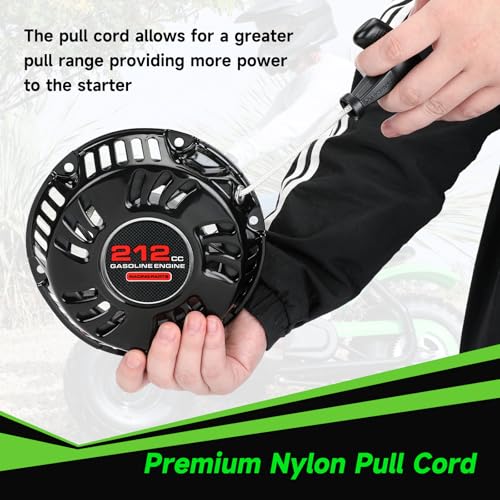 Image of Pull Start Recoil Starter Assembly Compatible with Predator 212cc 196cc 6.5HP Engine Coleman CT200U CT200U-EX BT200X B200R Mini Bike KT196 Go Kart Generator Lawn Mower Parts with Pull Cord