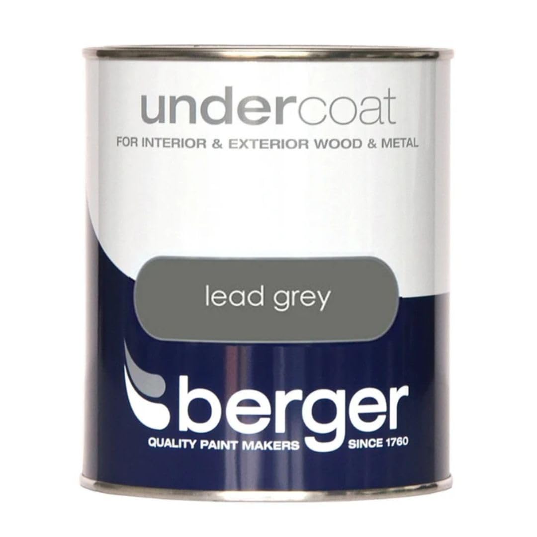 DRW Lead Grey Undercoat Paint 750ml | Interior and Exterior Undercoat for Wood and Metal | Base Coat for Gloss Satin and Eggshell Paint | Trim Paint for Doors Skirting Boards and Window Frames
