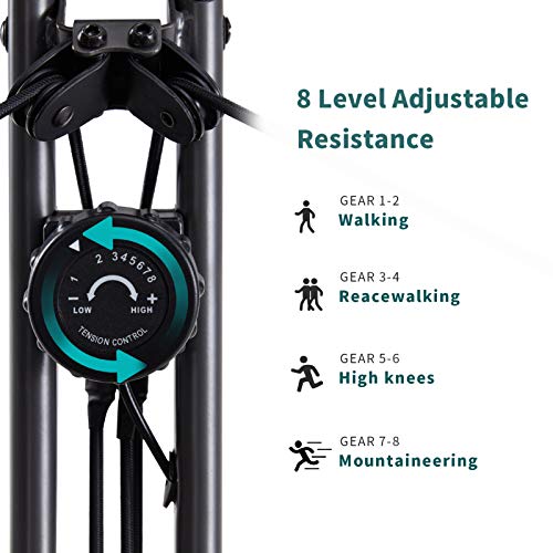 UMAY Foldable Exercise Bike with 8-levels Magnetic Resistance, Folding Stationary Exercise Bike with Arm Workout, Pulse Sensor, Transport Wheels, Slim Cycle Workout Bike for Home