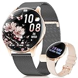 【Rester connecté facilement】Montre connectée femme ronde vous permet de passer et de recevoir des appels directement depuis votre poignet via Bluetooth.Elle prend également en charge les notifications et les messages provenant des logiciels de médias sociaux (Facebook,WhatsApp,Instagram,etc.).Grâce à la fonction de rappel par vibration, vous ne manquerez aucun appel ou message entrant important, même lorsque votre téléphone est dans votre poche pendant une promenade ou une séance d'entraînement.