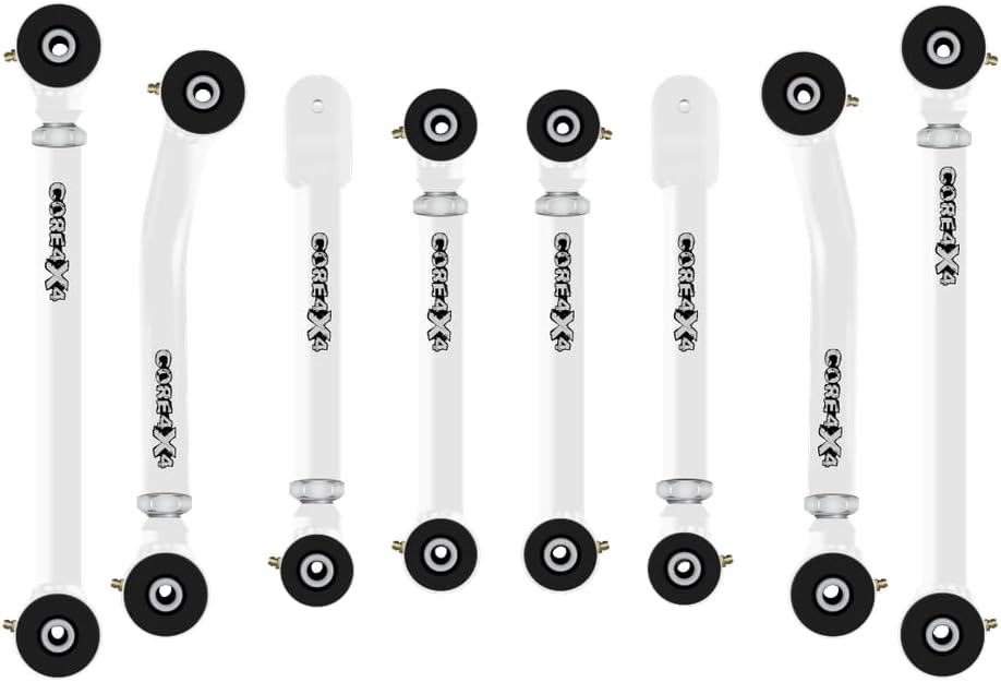 CORE 4X4-8pc Cruise Series Adjustable Control Arm Kit - Compatible with JEEP Grand Cherokee ZJ 93-98 (White)