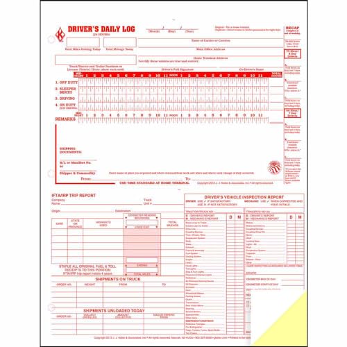 J.J. Keller 5-in-1 Driver Daily Log, 8.5x11, 10 Pack - Image 3