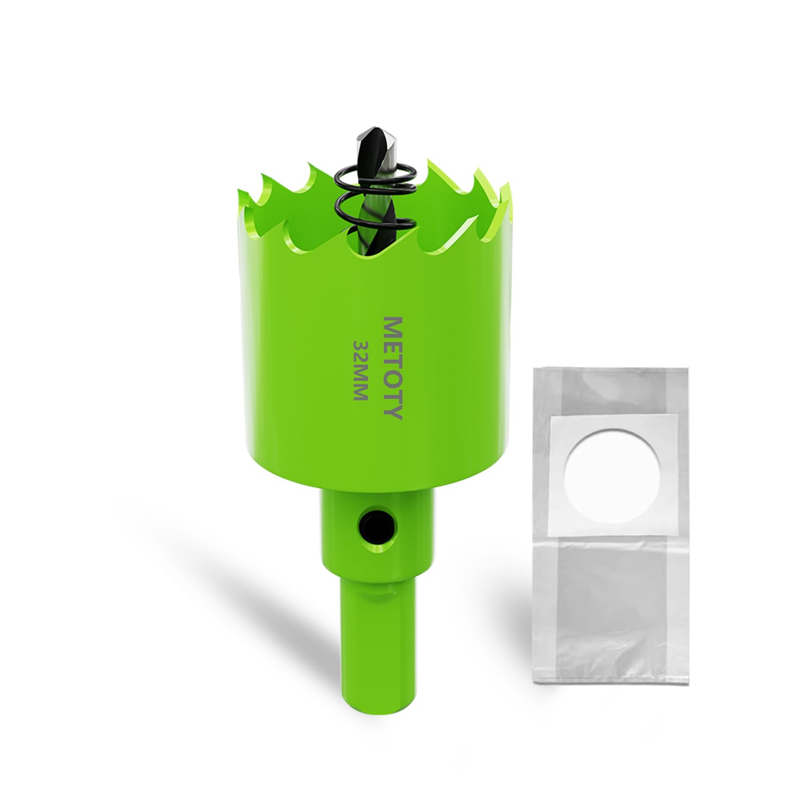 METOTY 32mm Bi-Metall-Lochsäge,Universal HSS M42 Lochsägen,mit Dreiecksschaft Adapter und Zentrierbohrer, Ein kostenloser Staubbeutelfür Aluminium, Metalle, Kunststoffe, Acrylglas, Holz, Gipskarton