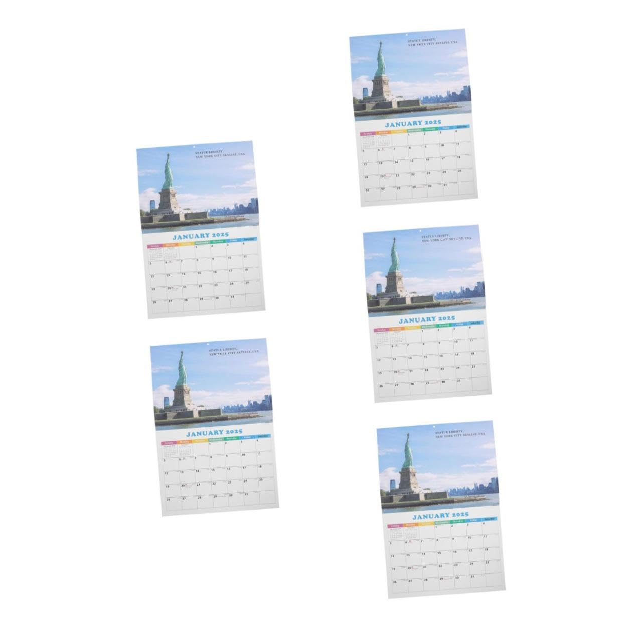 Housoutil 5 Piezas Calendario de Pared con Mundiales Planificador Mensual Resistente de Diciembre Calendario Decorativo para Oficina y Papel Resistente Tinta y Sangrado