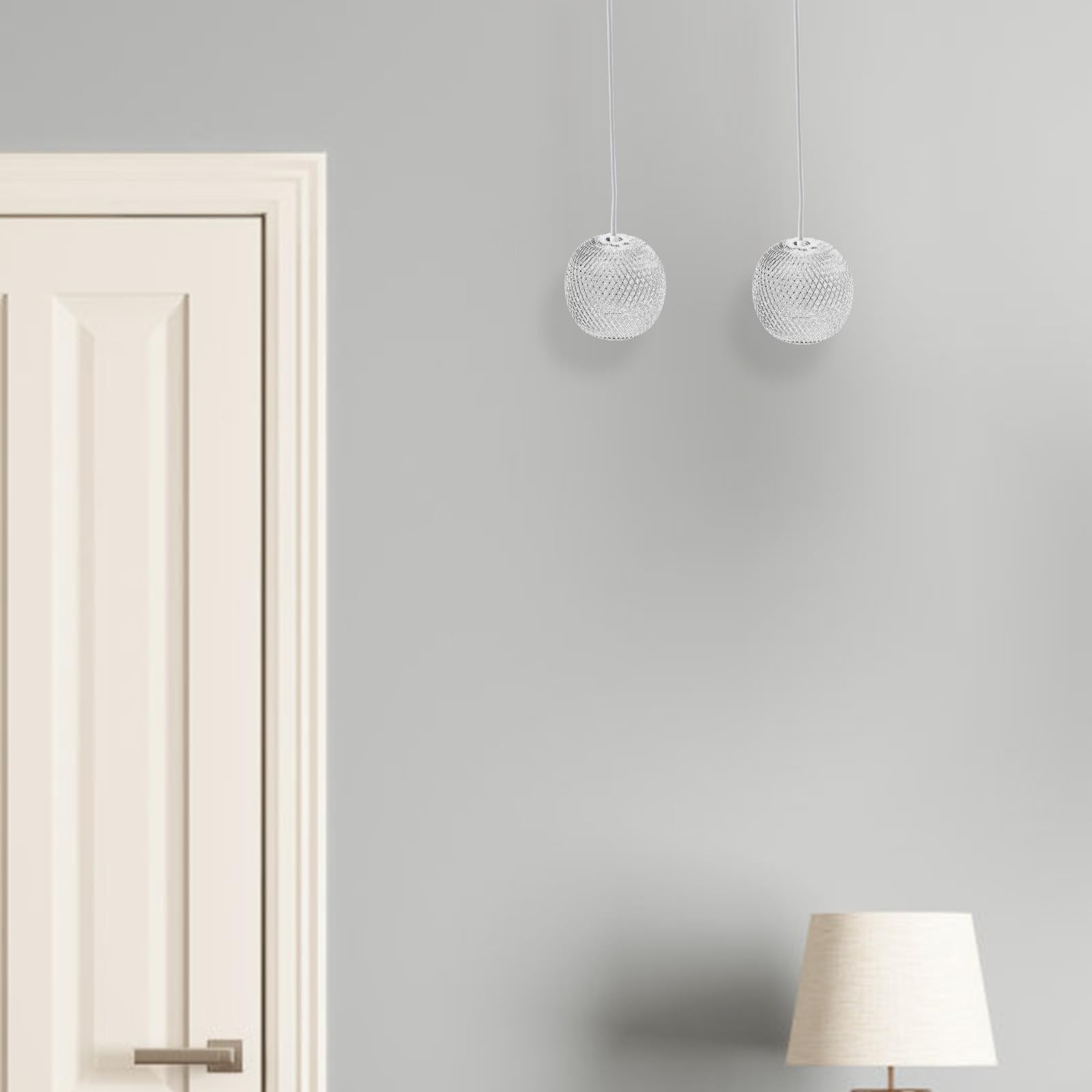 PRETYZOOM 3 Piezas Pantalla Decorativa de Lámpara de Metal Calada Esférica