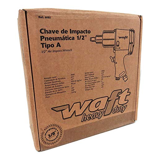 Chave de Impacto 1/2 67 Quilos de Torque Pneumática Reversível Waft