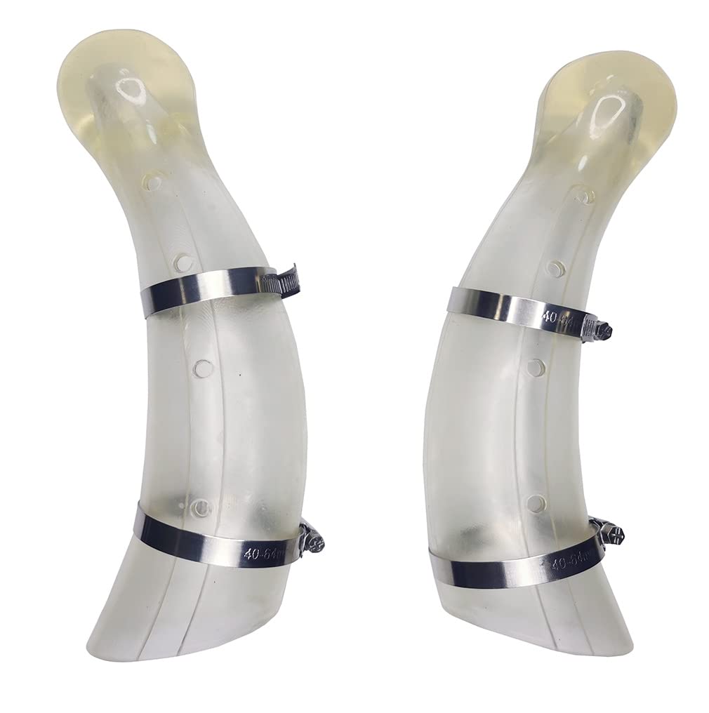 X-Large Size Silicone Goats Calf Cattle Bull Big Cow Horn Cover Anti-Fight Protective Cover Cow Horn Protector Round Cornered With 4 Clamps(X-Large Size 9.45"X2.56")