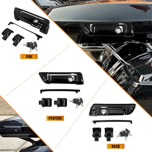 Tour Trunk Latches Kit para Harley Touring Road King Street Glide Electra Glide 2014-2025 Negro miniatura 3