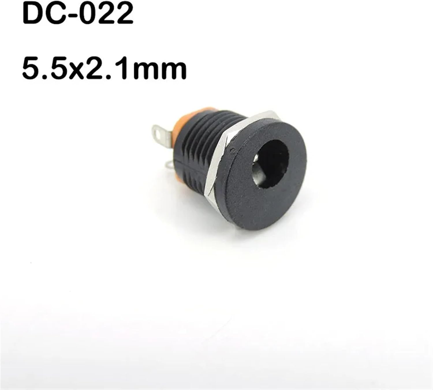 DC-022 5.5x2.1/5.5 x 2.1mm DC Power Male Female Socket DC Male Connector Panel Mounting Right Angle 90degree 5.5x2.5mm(DC5521,5pcs)