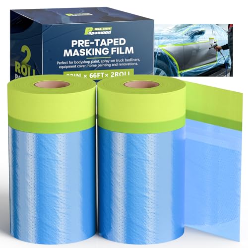 Pre-Taped Masking Film for Painting (2 Rolls)