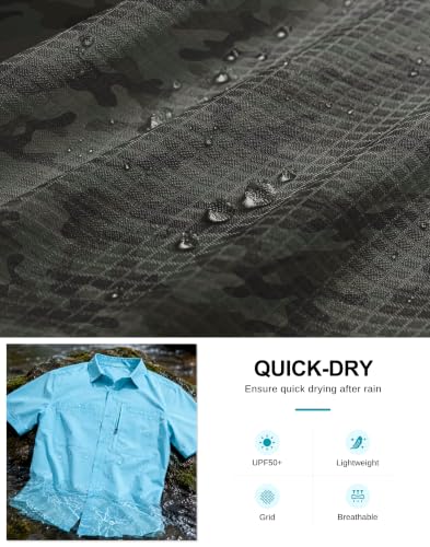 Image of G Gradual Men's Fishing Shirts with Zipper Pockets UPF 50+ Lightweight Cool Short Sleeve Button Down Shirts for Men Hiking