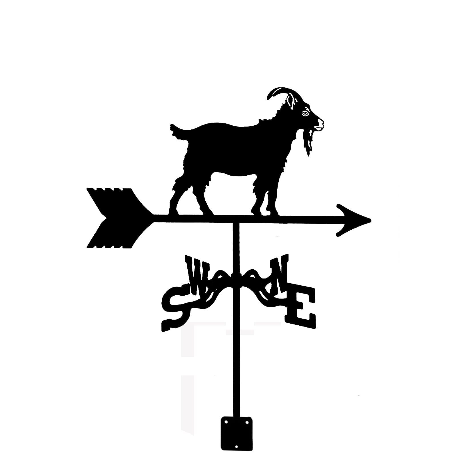 Weathervane with Fox Witch Goat Ornament, Wind Direction Indicator with Outdoor Metal Bracket Weather Vane Corrosion Resistant Wind Vane Measuring Tool