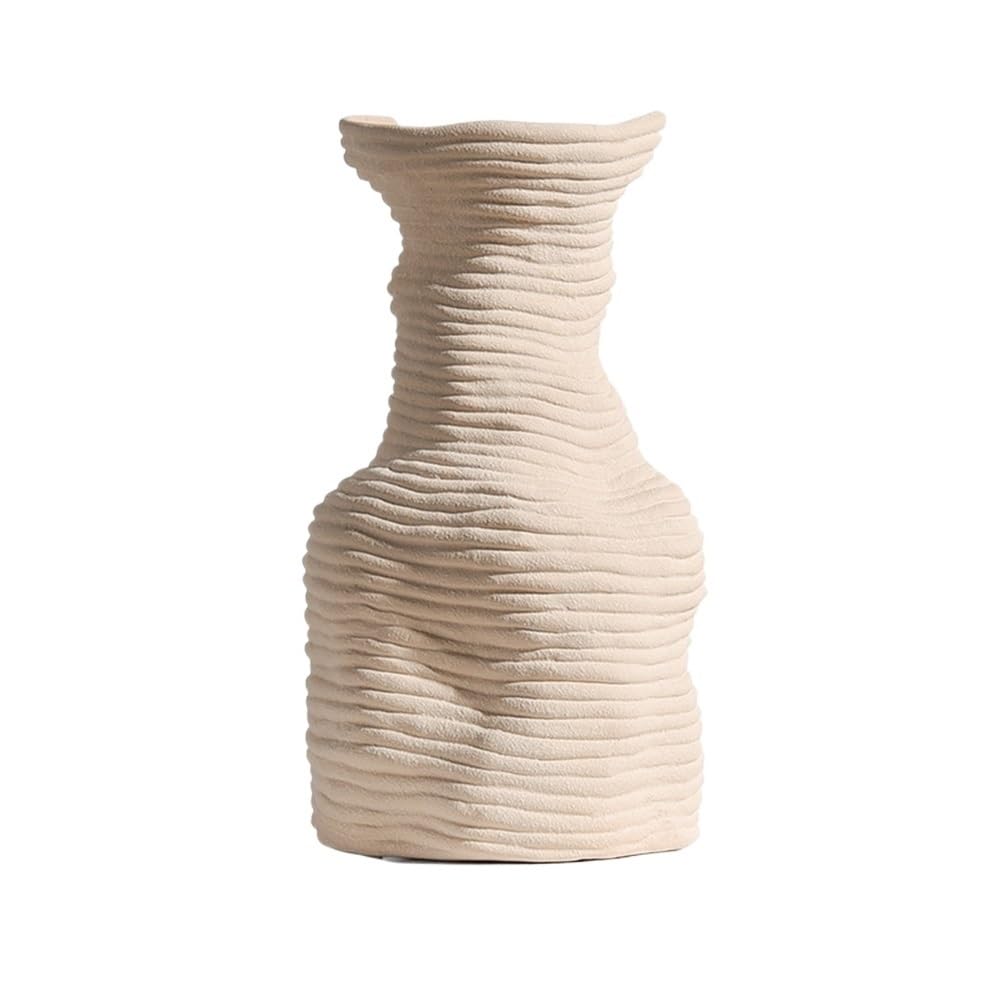 B3f7m4r9j2 One Color Vase Spiral Ceramic Vase Living Room Flower Arrangement Home Decorations White Entryway