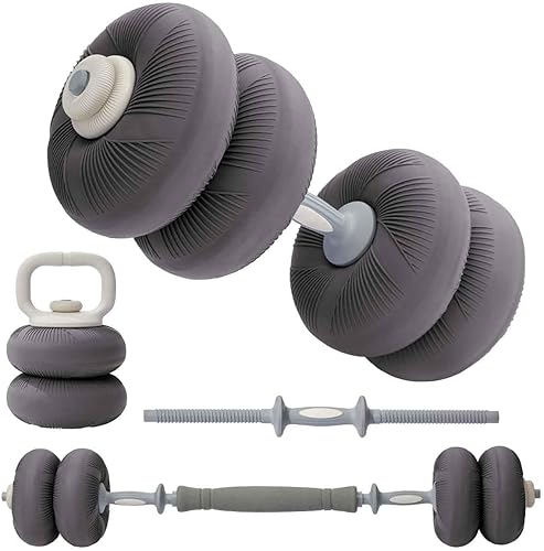 YOTTOY Juego de mancuernas ajustables 3 en 1, pesas rusas de 20 a 40 libras con platos suaves, juego de pesas de gimnasio en casa para entrenamiento