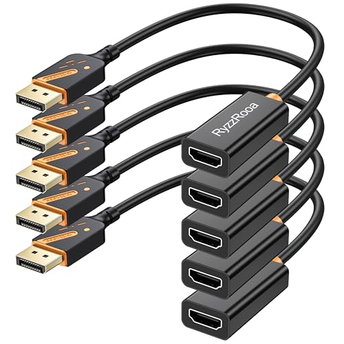 Adaptador DP a HDMI 4K pack 5 conversor DisplayPort 1.2 macho a HDMI hembra