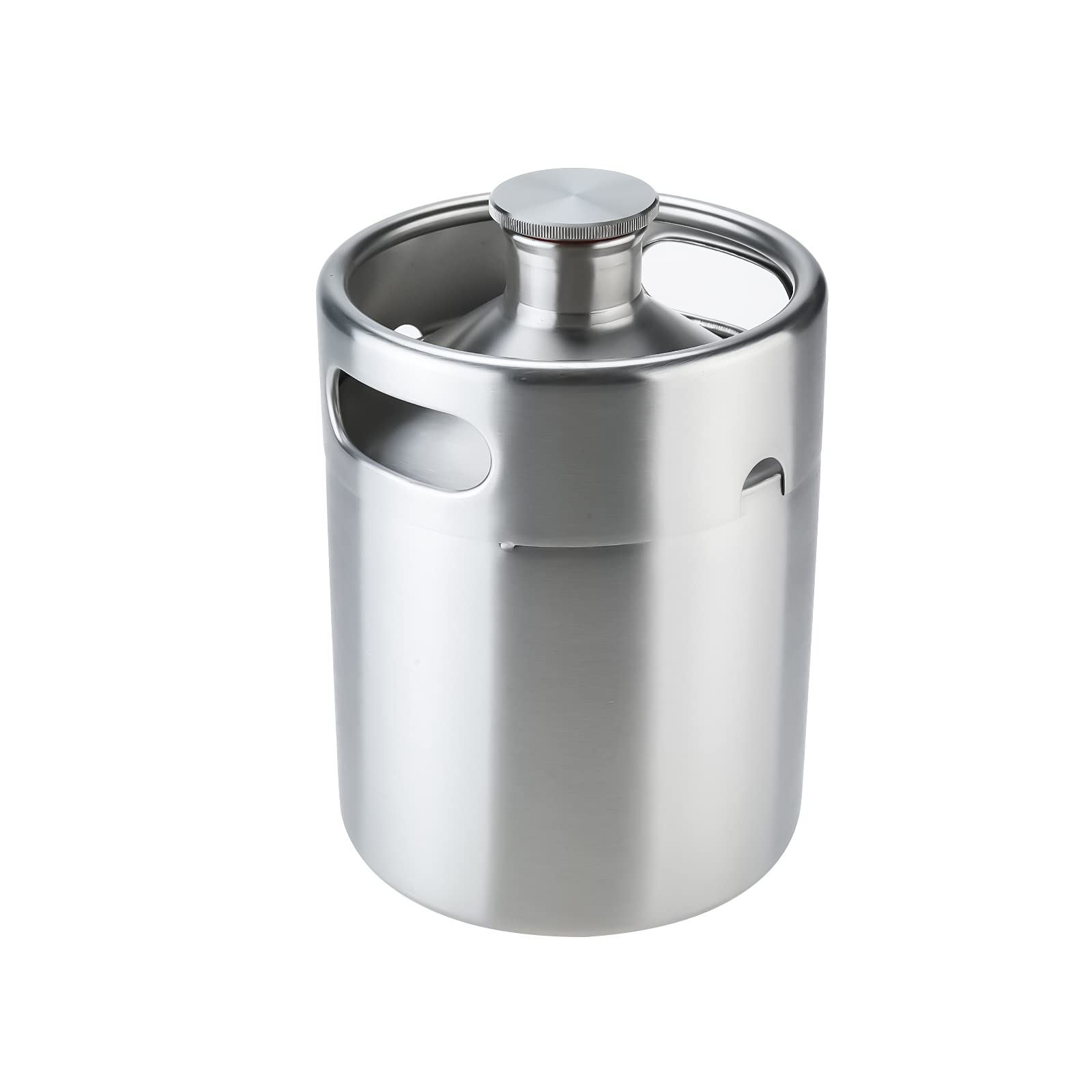 LuckyHigh Mini Keg Growler 2L 64 Oz Beer Keg 304 Stainless Steel Draft Beer Bottle Portable Homebrewing Beer Barrel for Home kitchen Brewing Beer