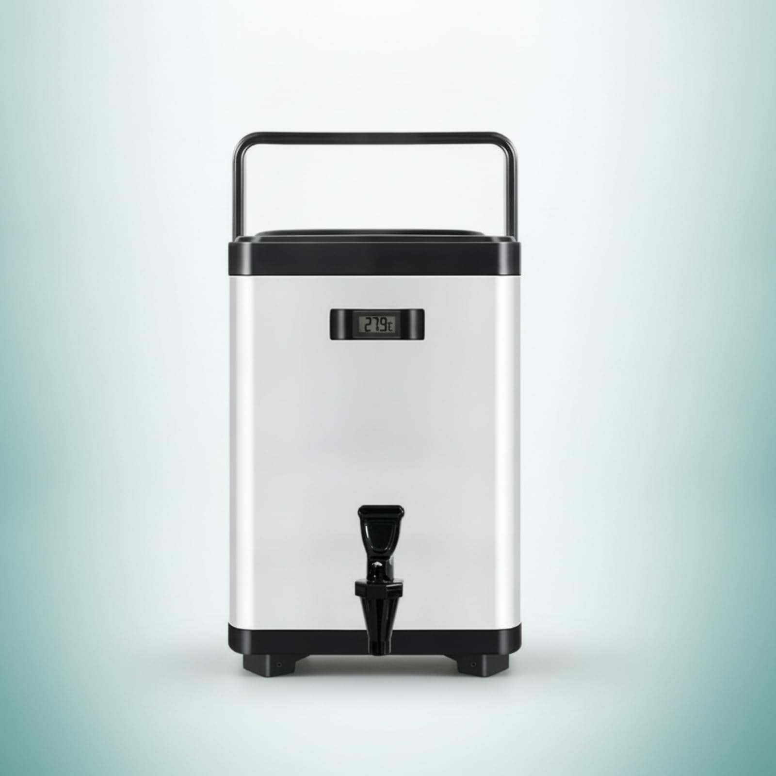 predolo Distributore di Bevande con Termometro Isolato Secchiello Termico con Rubinetto Salvaspazio Dispensatore per Colazioni, Array, Nero, 10L