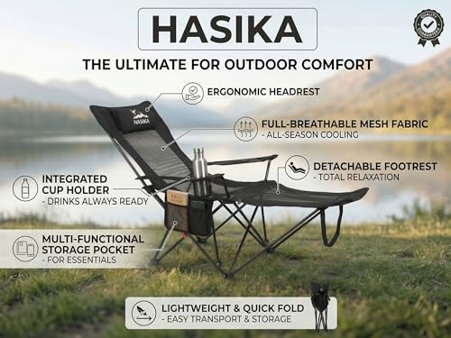 Silla de Camping Reclinable HASIKA con Reposapiés miniatura 6