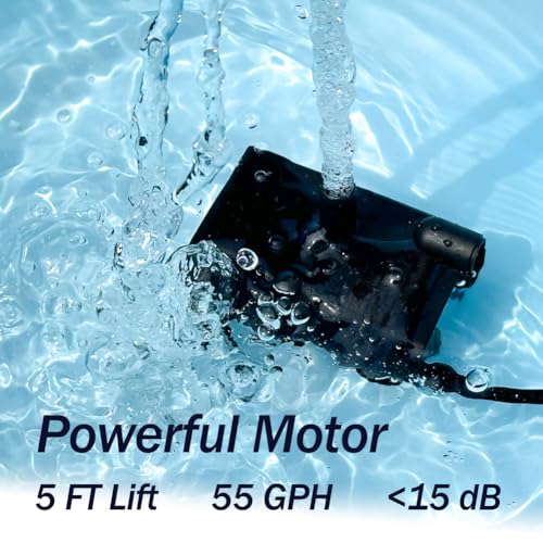 image for MSELTOS Automatic Small Sump Pump with Water Sensor, 5 FT Lift 55 GPH 