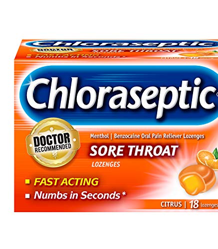 Chloraseptic Sore Throat Lozenges, Citrus, 18 ct (Pack of 1)