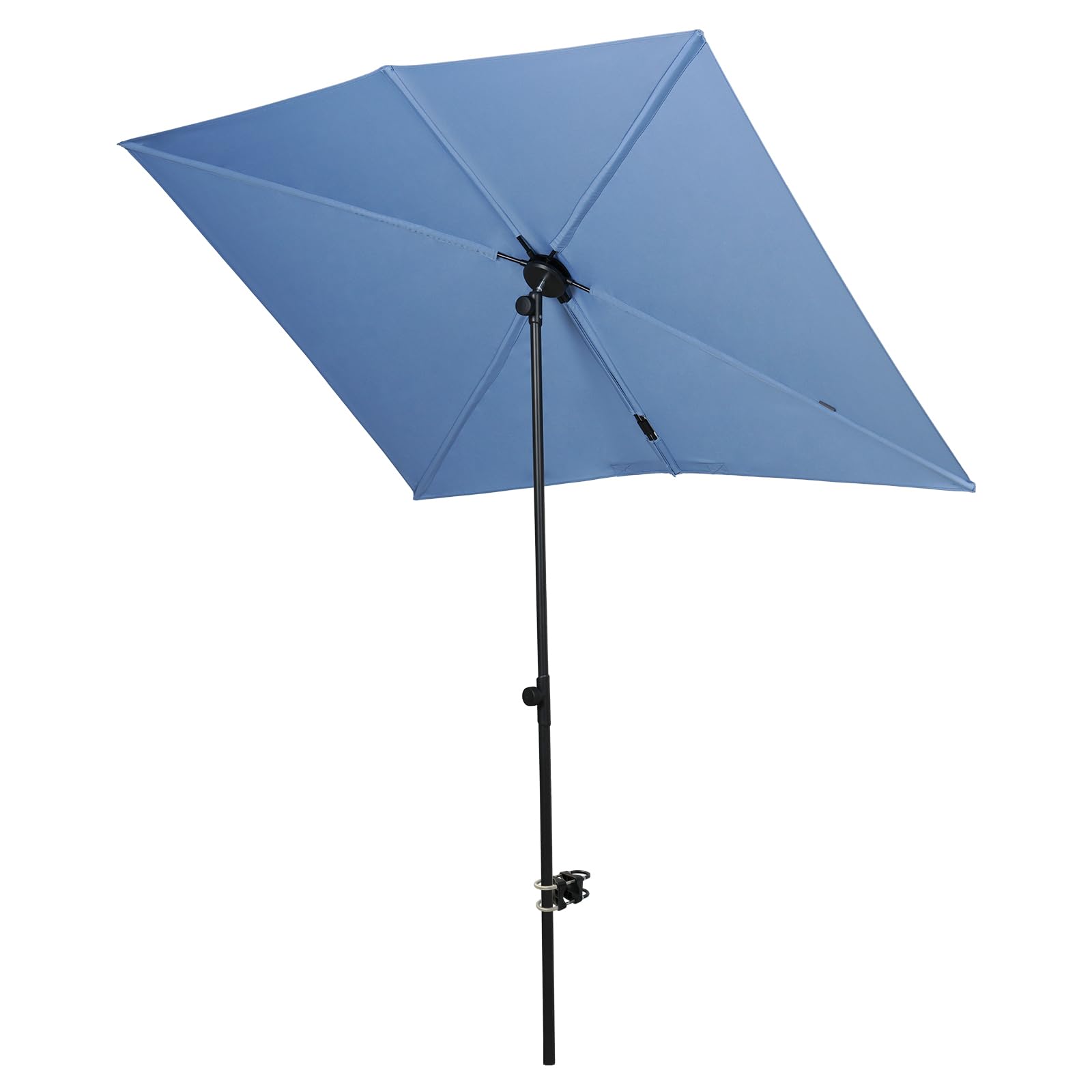 Grand patio Balcony Umbrella, 6x4 FT Rectangular Outdoor Umbrella, Patio Umbrella with 360 Degree Roating Knob, Patio Shade with Clamp for Balcony, Apartment, Blue : Patio, Lawn & Garden