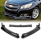 EPARTS JDM CS-Style 3-Piece Front Bumper Lip Splitter Chin Spoiler Kit Compatible With 2013-2018 Chevrolet Malibu (Black)