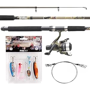 Mitchell Tanager Camouflage kit Complet Canne téléscopique et Moulinet avec Fil et leurres prêt à pêcher Le Sandre, Le…