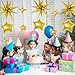 Gold Star Balloons, 22/18/10 Inch Foil Balloons, Four-Pointed Balloon for Women Men Birthday Graduation Celebration Wedding Baby Shower Decorations