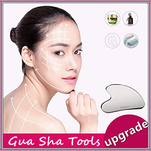 Roisoot Upgrade Gua Sha Stainless Steel Tool For Face, Massage Scraper For Facial Skin Care (Metallic Luster) #TOP1