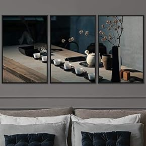 signwin 3 Piece Framed Canvas Wall Art Tea...